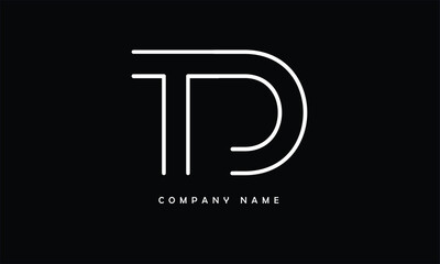 TD, DT, T, D Abstract Letters Logo Monogram