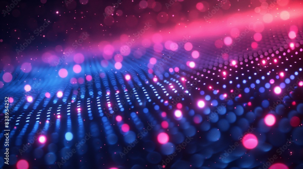 Poster an abstract background with blue and pink gradient mesh featuring a blurred, glowing effect.