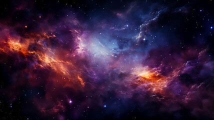 A tranquil cosmic background featuring healing energy pulses from a radiant galaxy core. Wisps of light in gold and violet hues