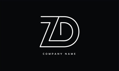 ZD, DZ, Z, D Abstract Letters Logo Monogram