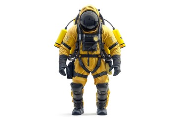 Fototapeta premium Photo of Bomb Disposal Protective Suit on White Background