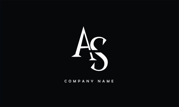 AS, SA, A, S Abstract Letters Logo Monogram
