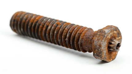 rusty old screw on isolated white background, Material work concept for designer