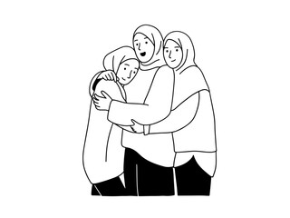Three muslim woman, bestfriend