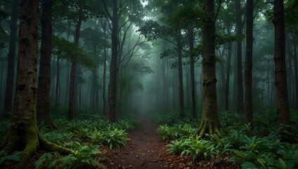 The hidden mysteries lurking beneath the emerald canopy of the forest ai_generated