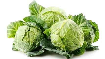 Fototapeta premium Pile of freshly picked fresh cabbage on the table