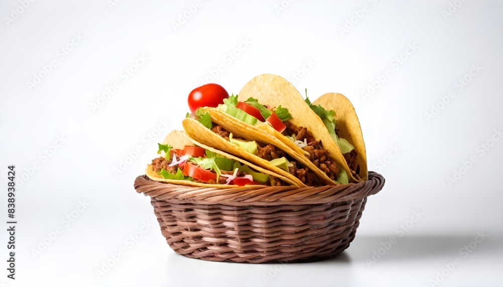 Wall mural tacos food isolated on white background generative ai - Wall murals