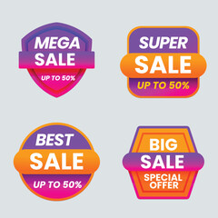 Realistic red price tags collection. Special offer or shopping discount label. Retail paper sticker. Promotional sale badge with text. Vector illustration.