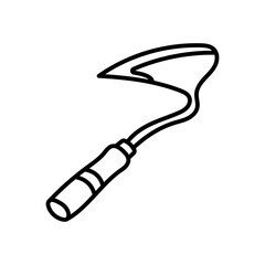 Plow Hoe Outline Icon, Vector illustration