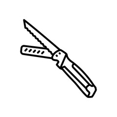 Drywall Utility Saw Outline Icon, Vector illustration