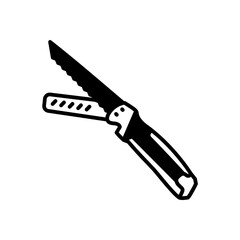 Drywall Utility Saw Glyph Icon, Vector illustration
