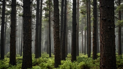 Obraz premium The scent of pine mingling with earthy fragrances in the vast forest expanse ai_generated