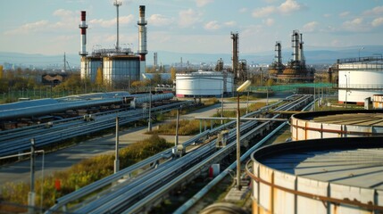 Obraz premium Oil gas industry background illustration generated by ai