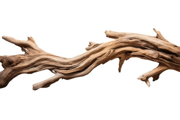 Fototapeta premium Serenity in Solitude: Driftwood Dance on a White or Clear Surface PNG Transparent Background..