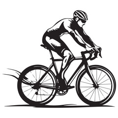 Fototapeta premium Cyclist riding mountain bike Vector illustration
