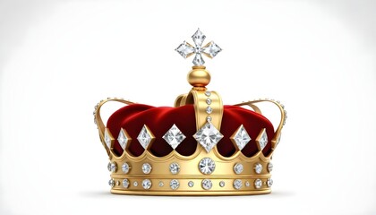 Crown isolated on white Background Generative Ai 