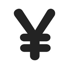Japan yen symbol icon in black and white