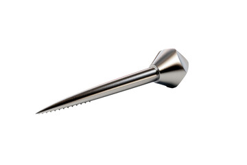 The Whispering Spiral: A Metal Screws Dance in White Space on a White or Clear Surface PNG Transparent Background..