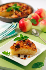 Apple tart with cranberries.