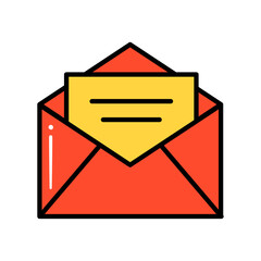 Mail icon outline Email letter Message contact color flat