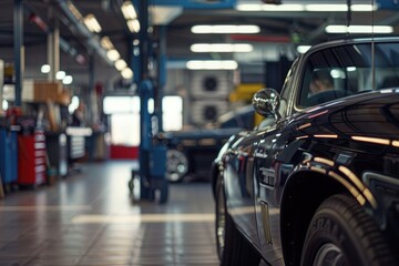 Obraz premium Car repair and maintenance services in the garage