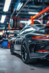 Fototapeta premium Car repair and maintenance services in the garage