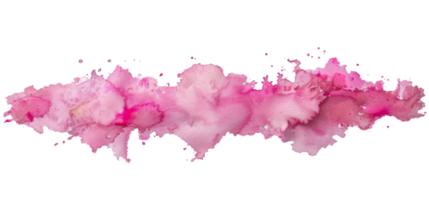 Pink ink smudge on white background or PNG