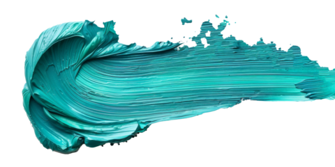 Detailed close-up of a smudge of blue paint, showcasing texture and color variation, isolated on white background or PNG