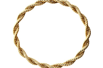 Gleaming Gold Coil: Elegance in Simplicity on a White or Clear Surface PNG Transparent Background..