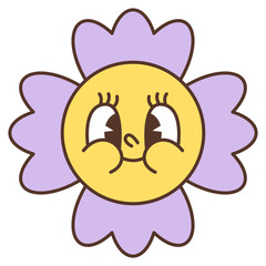 Groovy Flower Cartoon Element