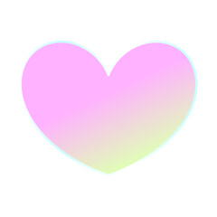 Gradient isolated heart on white background