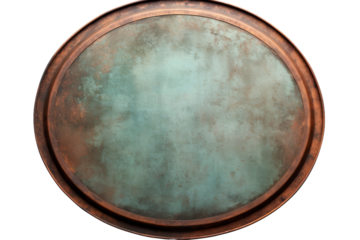 Enchanted Green Cosmos: The Magic of a Metal Plate on a White or Clear Surface PNG Transparent Background..