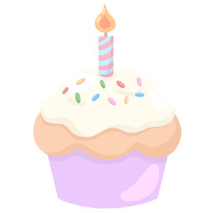 Illustration of Birthday Sprinkles cupcake. Perfect for social media, party invitation, Pattern design, etc.