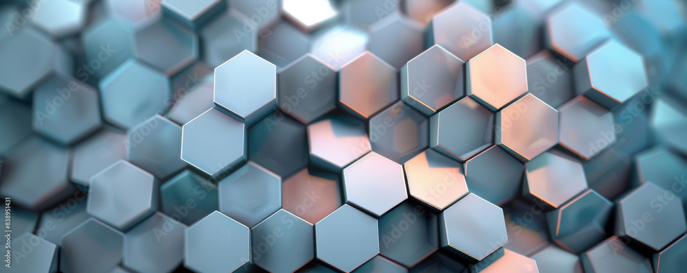 Aufkleber abstract geometric background with 3d hexagonal shapes, gradient colors, futuristic design concept