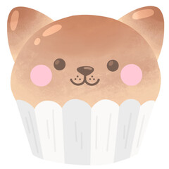 Illustration of Cat shaped Bread. Perfect for Valentines day, invitation card, pattern design, social media