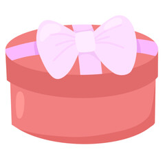 Illustration of Present Box. Perfect for Valentines day, invitation card, pattern design, social media