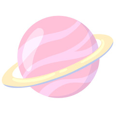 Illustration of Pink Planet. Perfect for Stickers,  invitation card, pattern design, social media