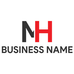 minimalist MH letter logo design vector files included