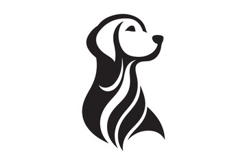 vector silhouette illustration dog.
