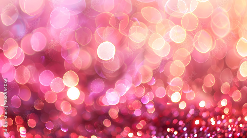 Poster a glamorous background of pink bokeh perfect for awards and celebrations. generative ai,defocused pi