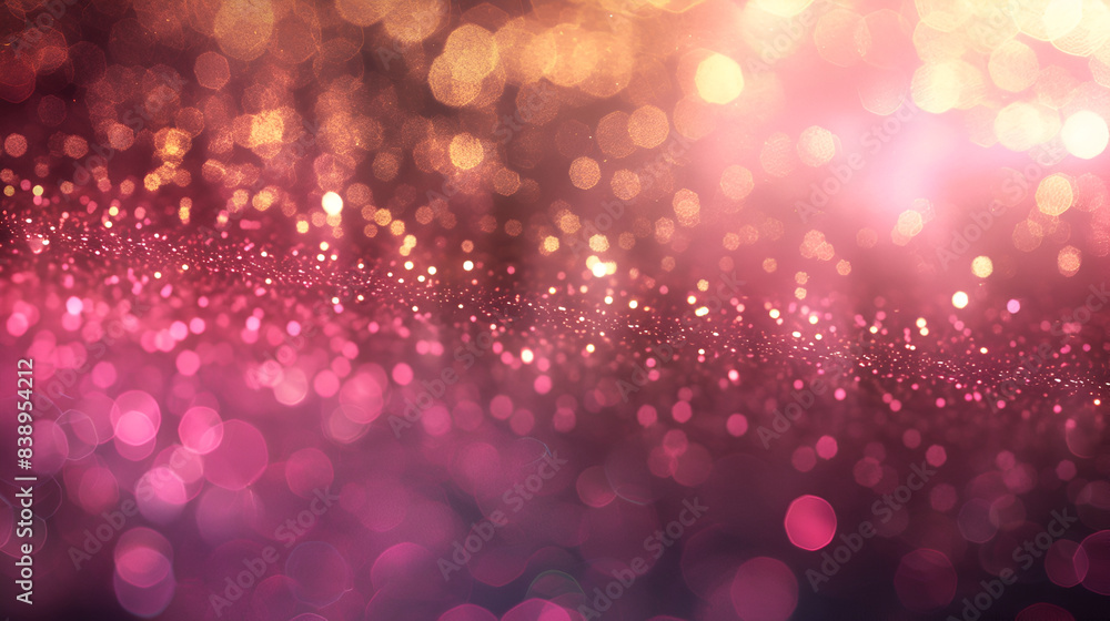 Poster a glamorous background of pink bokeh perfect for awards and celebrations. generative ai,defocused pi
