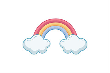 Rainbow Weather Flat Sticker Design