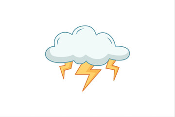 Cloud Weather Flat Sticker Design