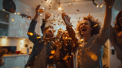 The joyous party celebration