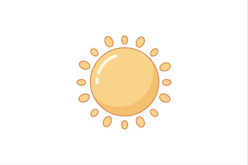 Sun Weather Flat Sticker Design