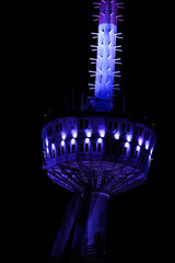 Tbilisi TV tower at night, Georgia