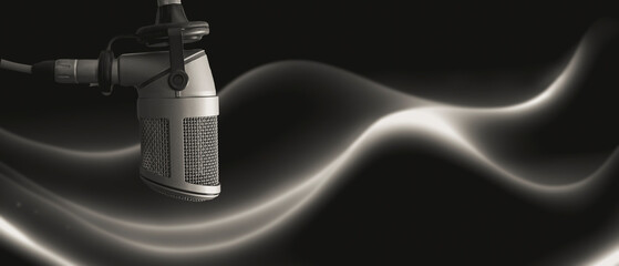 Background with a professional microphone