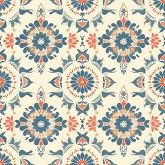 bohemian geometrik and floral seamless pattren