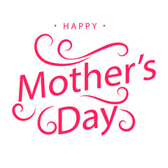 Happy mothers day Card. Calligraphic inscription on white