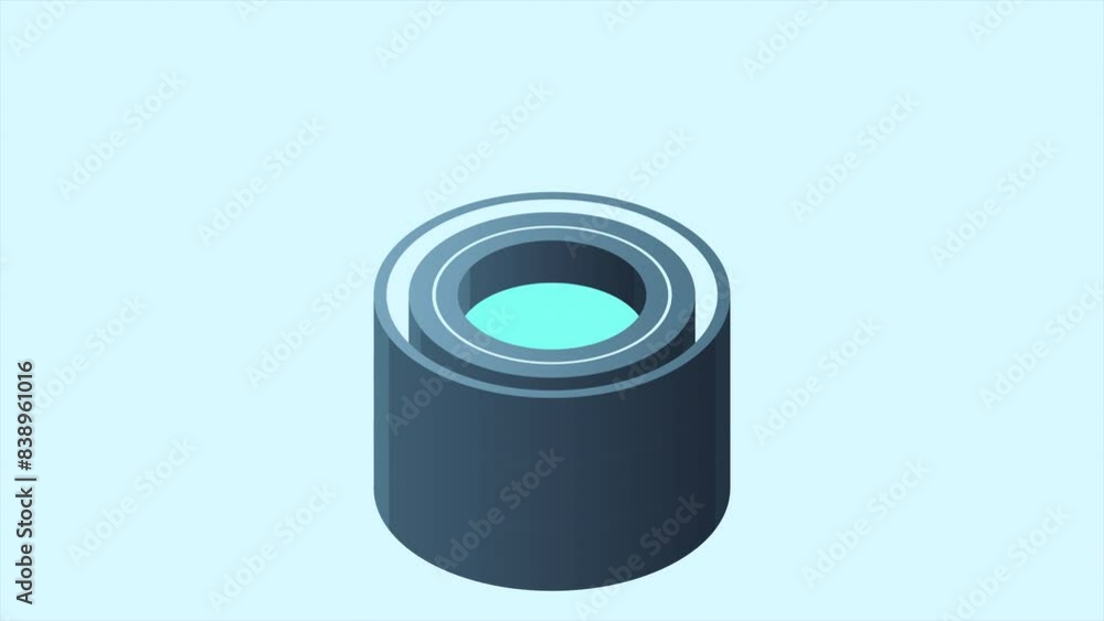 Poster isometric cloud database animation. cloud computing and file cloud storage. modern technology. motio